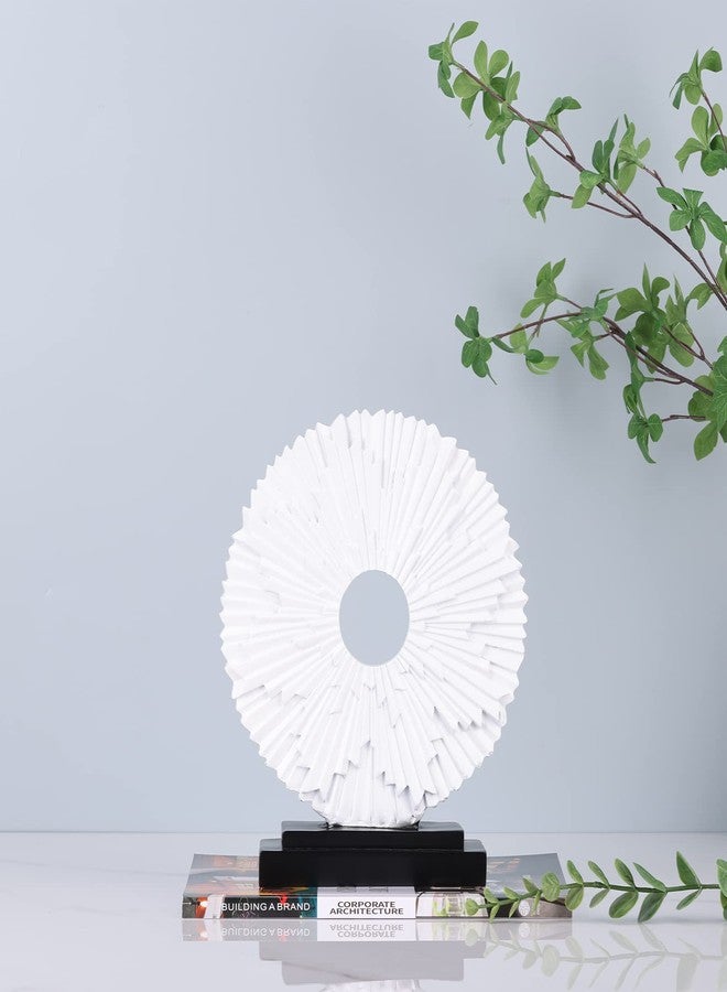 DOVDOV White Home Decor Sculpture, Unique Round line Statue, Modern Home Decor, Decorative Panel Statue for Living Room tv Cabinet, Office, Coffee Table, Dining Table Center White Decor - Image 4