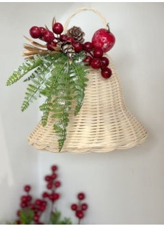 Maison Avf Bohemian Rattan Raffia Bell Kokina Door Ornament New Year Concept  - Image 1