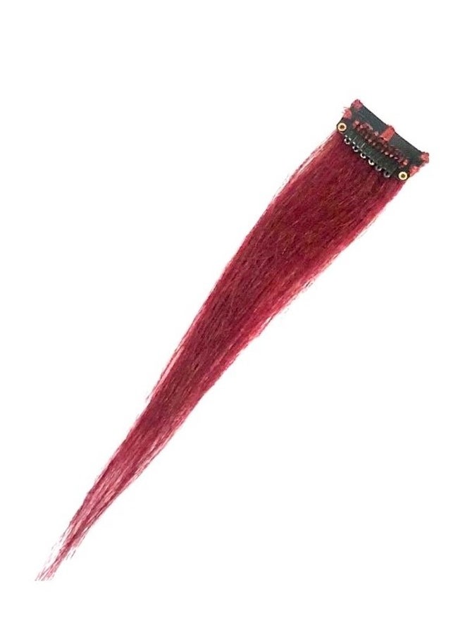Keep Calm and Clip Em In - Burgundy Highlights - Clip-in Human Hair Extension - Image 1