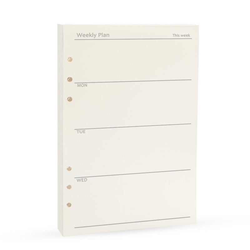 Harphia A5 Weekly Planner Refills Planner Inserts 6-Ring Planner Refill for Notebook Journal Tracker, Undated, 45sheets/90pages-Harphia(A5 5.59 x 8.27'',Weekly) - Image 1