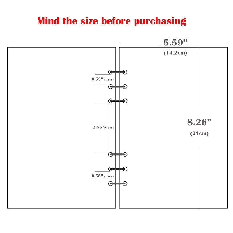 Harphia A5 Weekly Planner Refills Planner Inserts 6-Ring Planner Refill for Notebook Journal Tracker, Undated, 45sheets/90pages-Harphia(A5 5.59 x 8.27'',Weekly) - Image 5