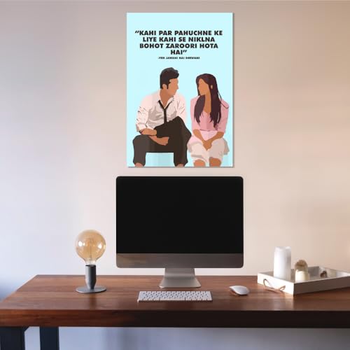 GRAY WALL Good Hope - Bollywood Movie Ye Jawani Hai Deewani Movie Poster | 12x18 Inch Self Adhesive Wall Poster | Bollywood Dialogue Art Print for Room & Office Decor. Matte paper 300gsm - Image 3