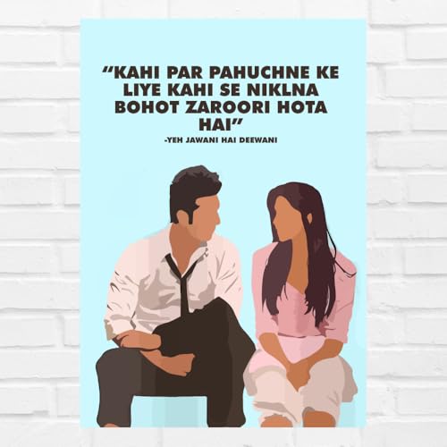 GRAY WALL Good Hope - Bollywood Movie Ye Jawani Hai Deewani Movie Poster | 12x18 Inch Self Adhesive Wall Poster | Bollywood Dialogue Art Print for Room & Office Decor. Matte paper 300gsm - Image 1