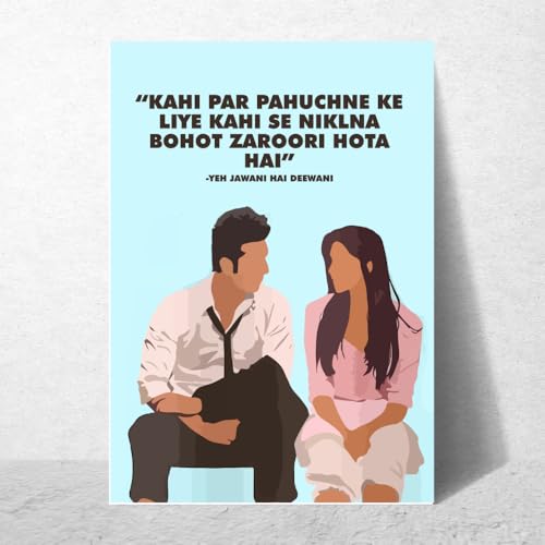 GRAY WALL Good Hope - Bollywood Movie Ye Jawani Hai Deewani Movie Poster | 12x18 Inch Self Adhesive Wall Poster | Bollywood Dialogue Art Print for Room & Office Decor. Matte paper 300gsm - Image 4