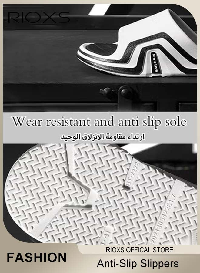 Unisex Slippers, Mens And Womens Slippers, Anti-Slip Shower Slippers, Soft Sole Bath Slipper, Comfortable lightweight Flat Slippers, House Slipper, Flat Slippers For Beach Bathroom Indoor Outdoor Use - Image 2