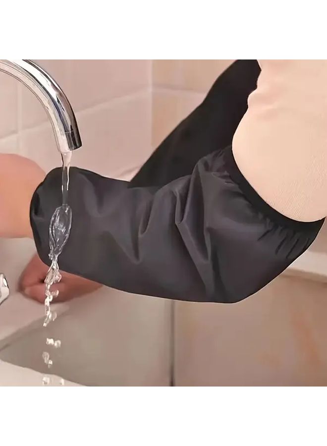 6 Pack 3 Pairs Black PVC Waterproof Arm Sleeves Elastic Cuffs Oil Resistant Durable Unisex - Image 4