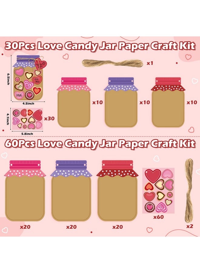 WATINC Mother’s Day Love Candy Jar Craft Kit, Make Your Own DIY Love Heart Candy Jar Decor Craft, Appreciation Girfts Supplies Home School Classroom Fun Activity for Mom Kids (30PCS) - Image 2