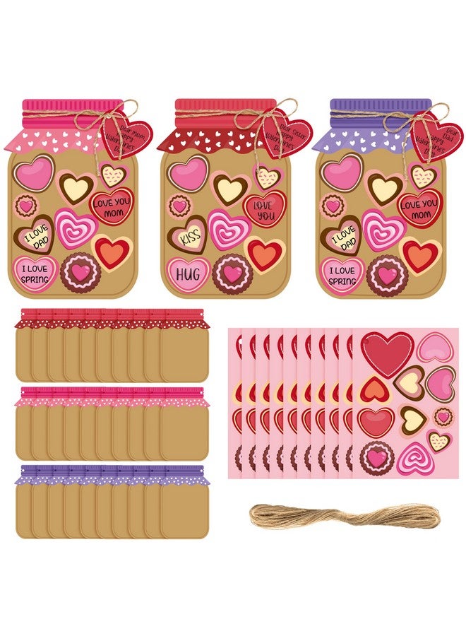 WATINC Mother’s Day Love Candy Jar Craft Kit, Make Your Own DIY Love Heart Candy Jar Decor Craft, Appreciation Girfts Supplies Home School Classroom Fun Activity for Mom Kids (30PCS) - Image 1