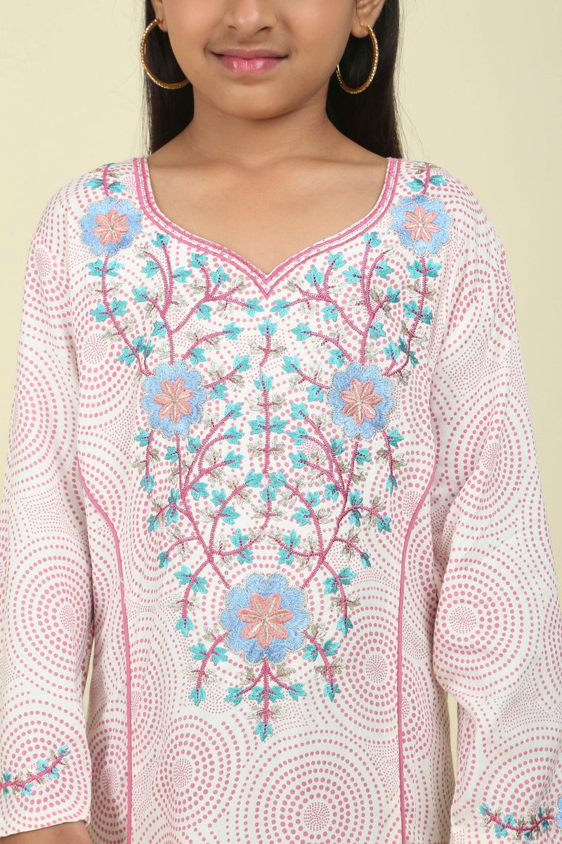 HANA & SARA Girls Long Trendy Printed Arabic Jalabiya For Girls - Image 4