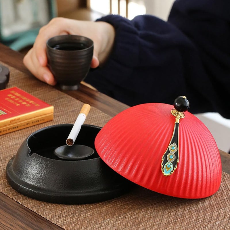 Ceramic Hat Shaped Ashtray Desktop Holder Office Decor Ash Tray Ornament - Image 3