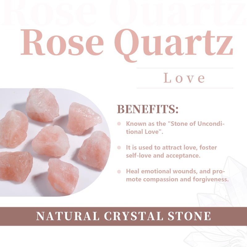 Rockcloud Healing Crystal 0.5 inch Rose Quartz Carved Worry Stone Chakra Reiki Balancing(Pack of 10) - Image 2