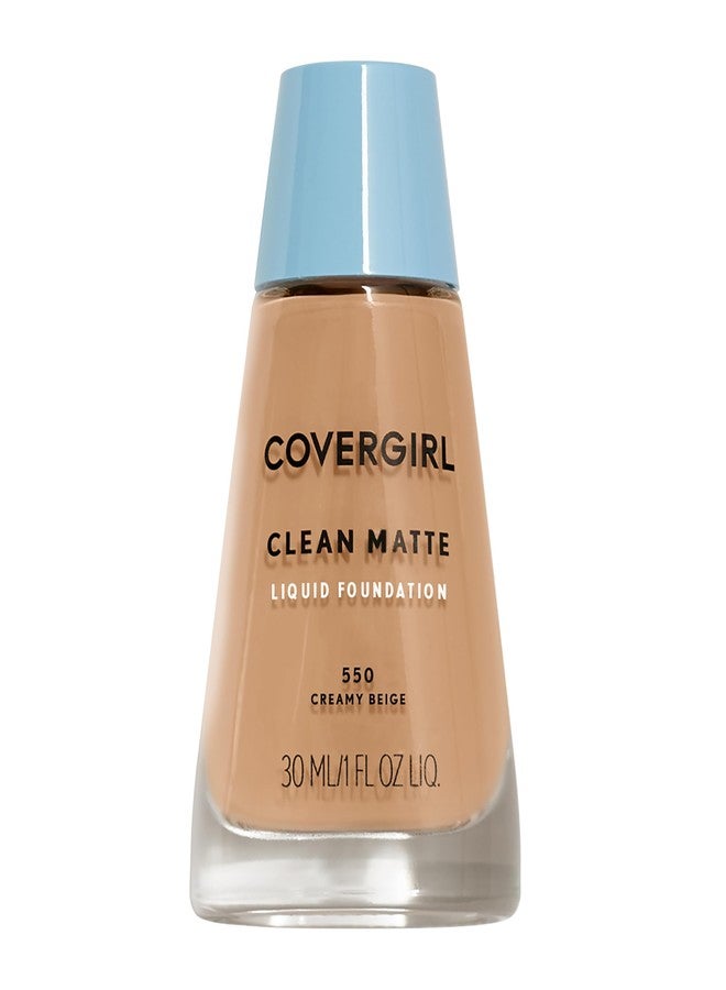 CoverGirl Clean Oil Control Liquid Makeup, Creamy Beige 550, 1.0 Ounce Bottle - Image 1