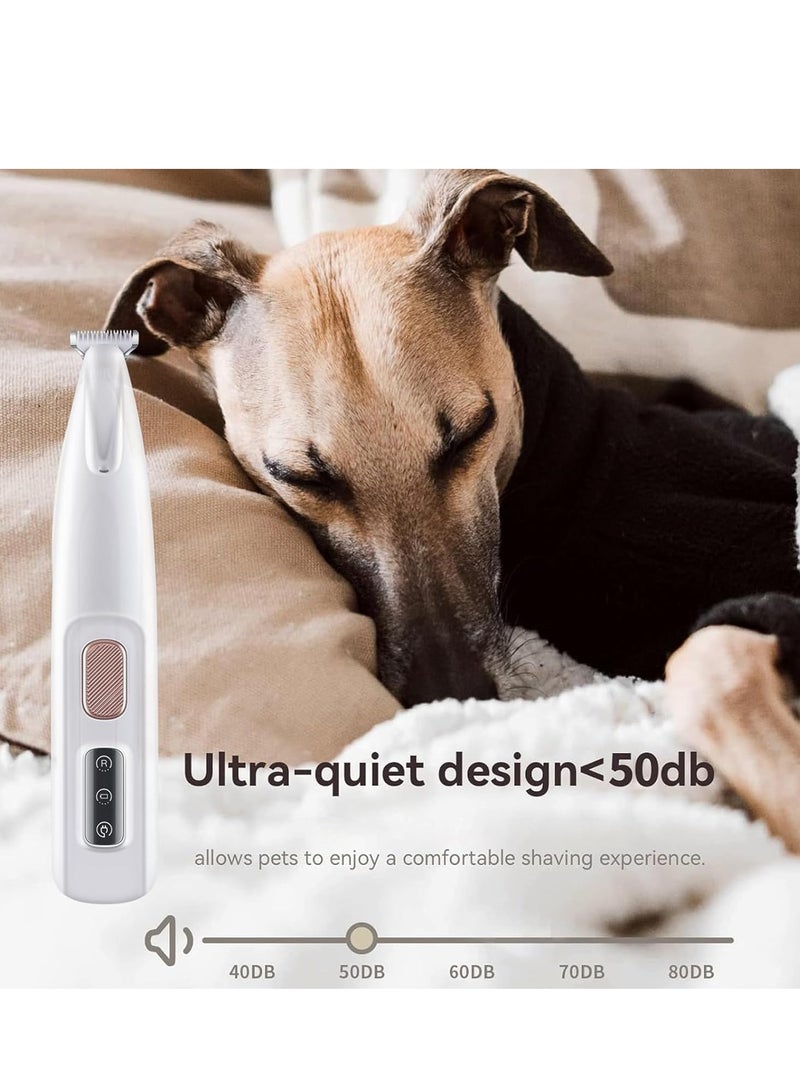 Clippers for Grooming, Dog Paw Trimmer with LED, Cordless 2 Speed Rechargeable Electric Low Noise Shaver Ceramic Blade for Hair Around Face, Claws Eyes Ears Rump - Image 3