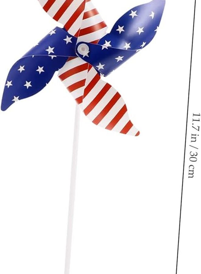 12 قطعة من زينة الدولاب الهوائي الأحمر والأبيض والأزرق الوطني للرابع من يوليو لحديقة العشب في الهواء الطلق - Image 4