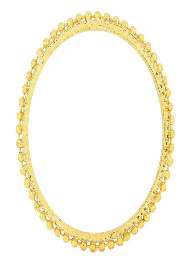 ZIVOM® Ball American Diamond CZ 22K Gold Plated Brass Bangle Pair For Women Gift - Image 5