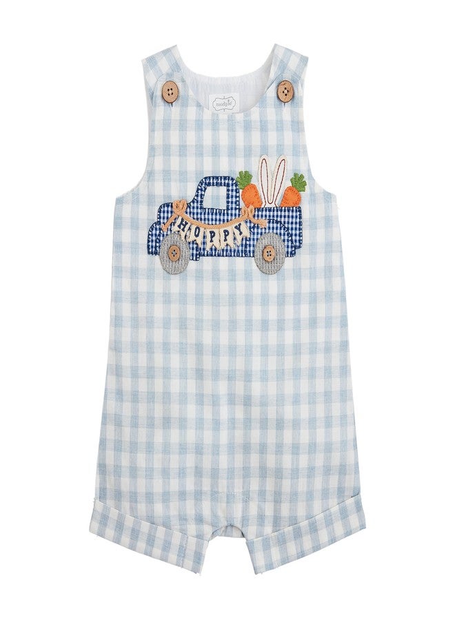 Mud Pie Baby Boys Casual Gingham Truck Jonjon, Blue, 9-12 Months US - Image 1