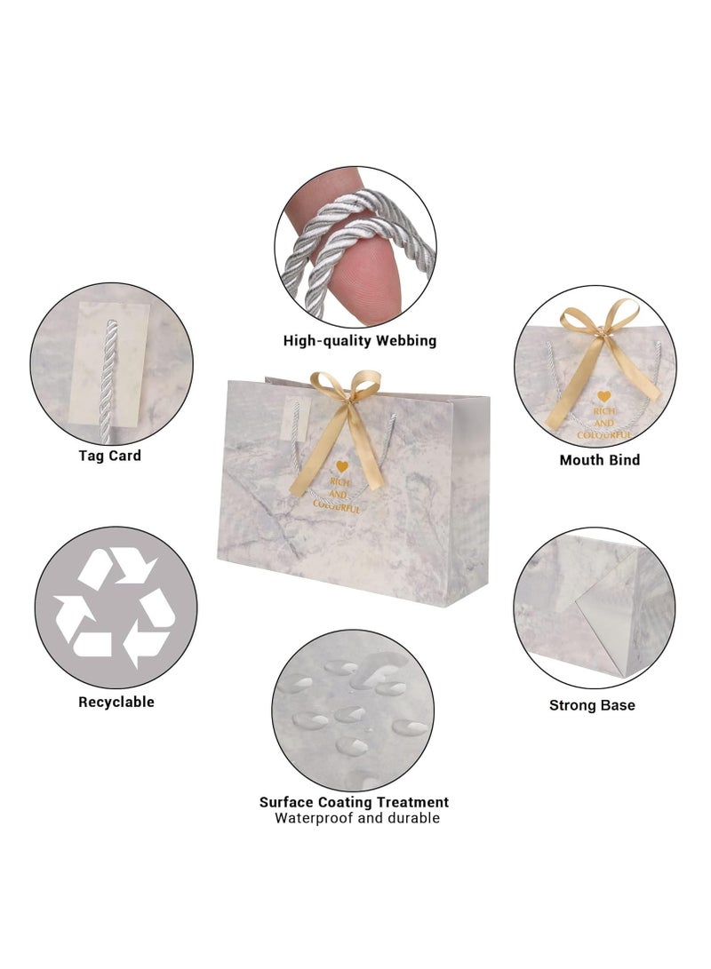 SYOSI 6 pcs Luxury Gift Bags Multipack with Tags, Gold/Silver Ribbon, Perfect for Birthday Gift Bags Weddings Parties Celebrations - 3 Sizes - Image 2