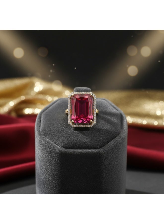 Pretty Precious American Diamond Adjustable Ring for Women & Girls | Gold & Rhodium Plated | Multiple Designs & Colours - Image 2