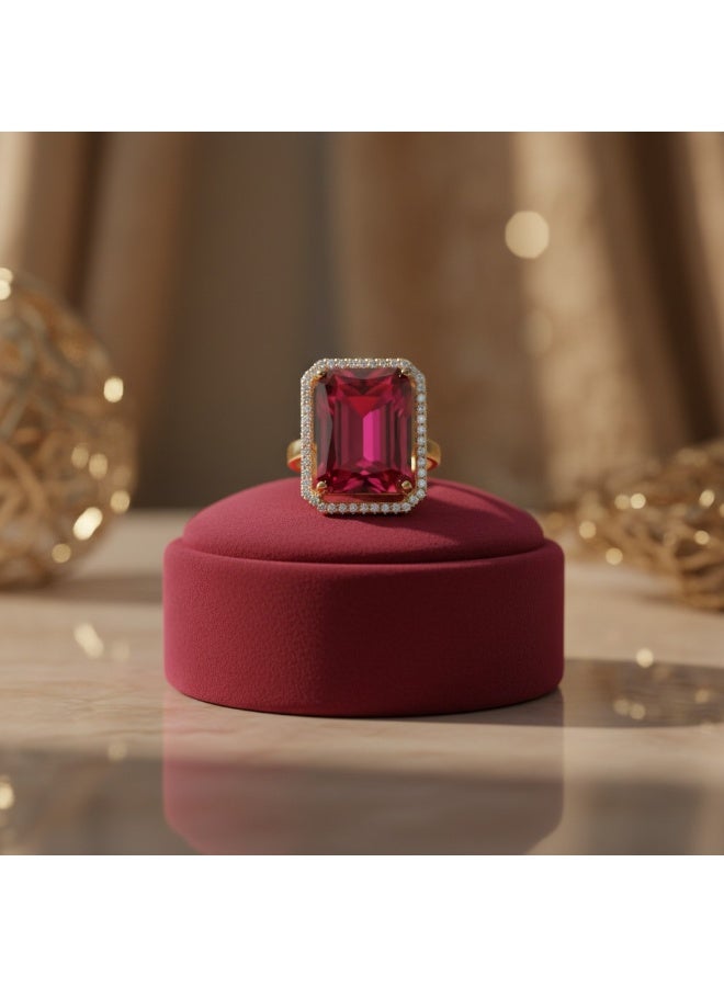 Pretty Precious American Diamond Adjustable Ring for Women & Girls | Gold & Rhodium Plated | Multiple Designs & Colours - Image 3