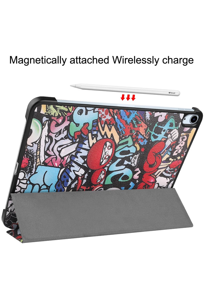 Case for IPad Air 11 Inch 2024 Released Slim Stand Hard Back Shell Protective Cover with Auto Sleep Wake Feature for IPad Air 11 Inch Tablet (Graffiti) - Image 4