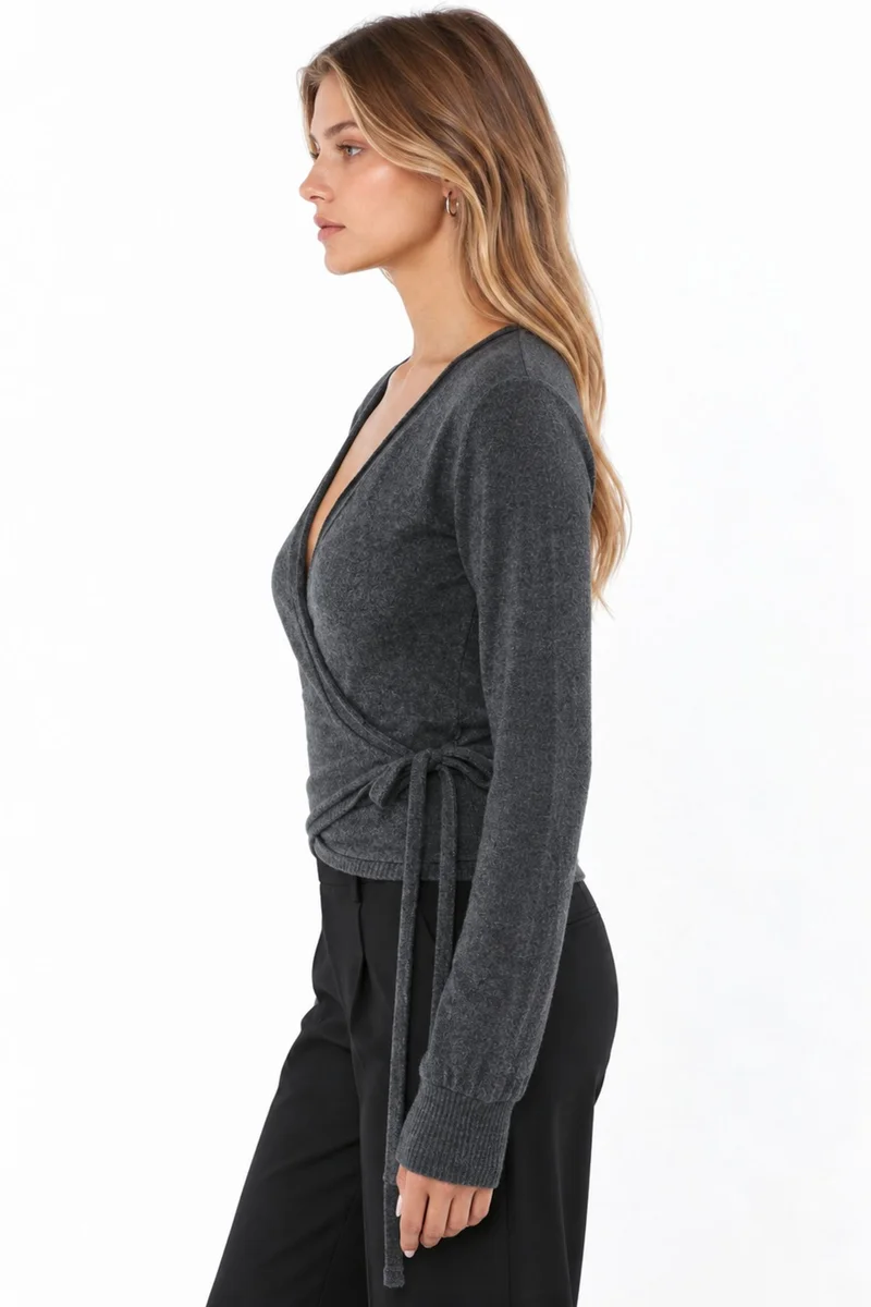 بوسيم BUSEM Belted Ribbed Knit Cardigan
