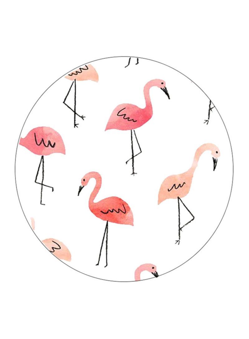 Flamingos Printed Mouse Pad  k/Peach/White