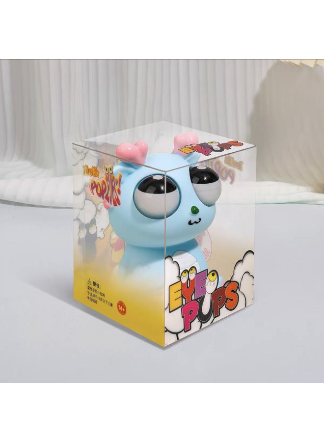 Eye-popping Dragon Decompression Toy Pinch Music Children's Decompression Artifact Stares At The Eyes Of The Little Dragon Doll To Relieve Boredom Vent Ball-Color:Lake Blue Eye-popping Dragon (boxed) - Image 1