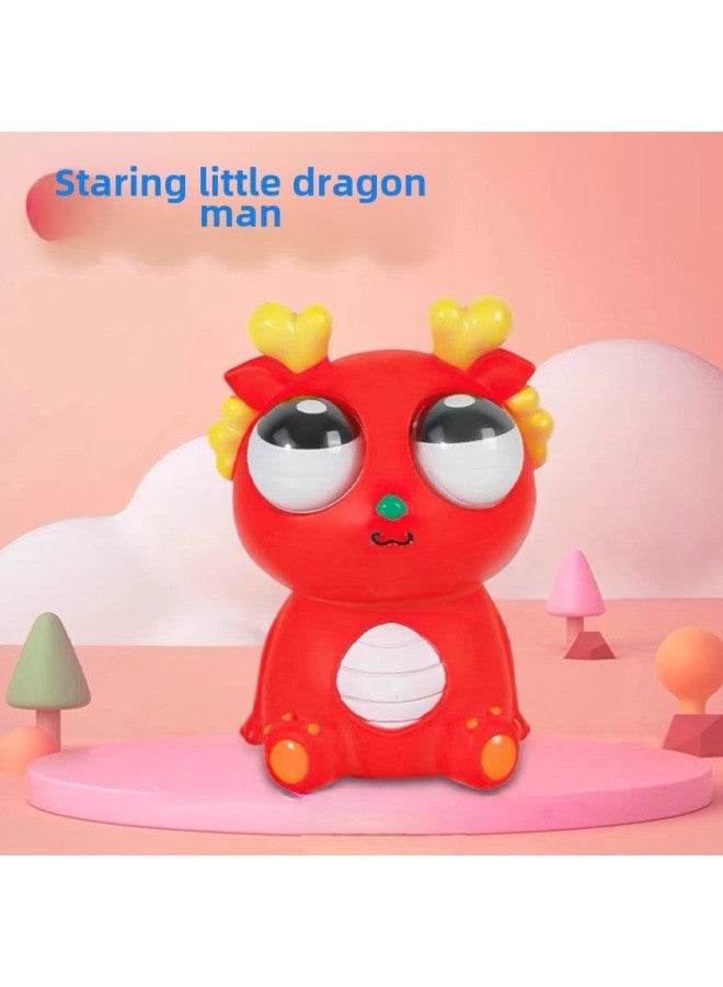 Eye-popping Dragon Decompression Toy Pinch Music Children's Decompression Artifact Stares At The Eyes Of The Little Dragon Doll To Relieve Boredom Vent Ball-Color:Lake Blue Eye-popping Dragon (boxed) - Image 4