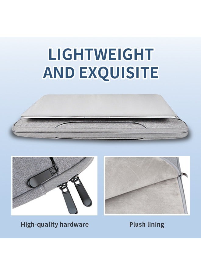 Laptop Bag, Portable Computer Case with Large Storage, Hand Strap & Zipper for Work, Study & Travel, Grey - Image 5