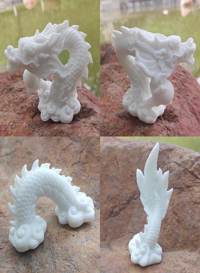 livelyfish Aquarium Dragon Statue Sandstone Ornaments Asian Fish Tank Decor for Freshwater Saltwater Tank Landscape Garden Decorations (White) - Image 5