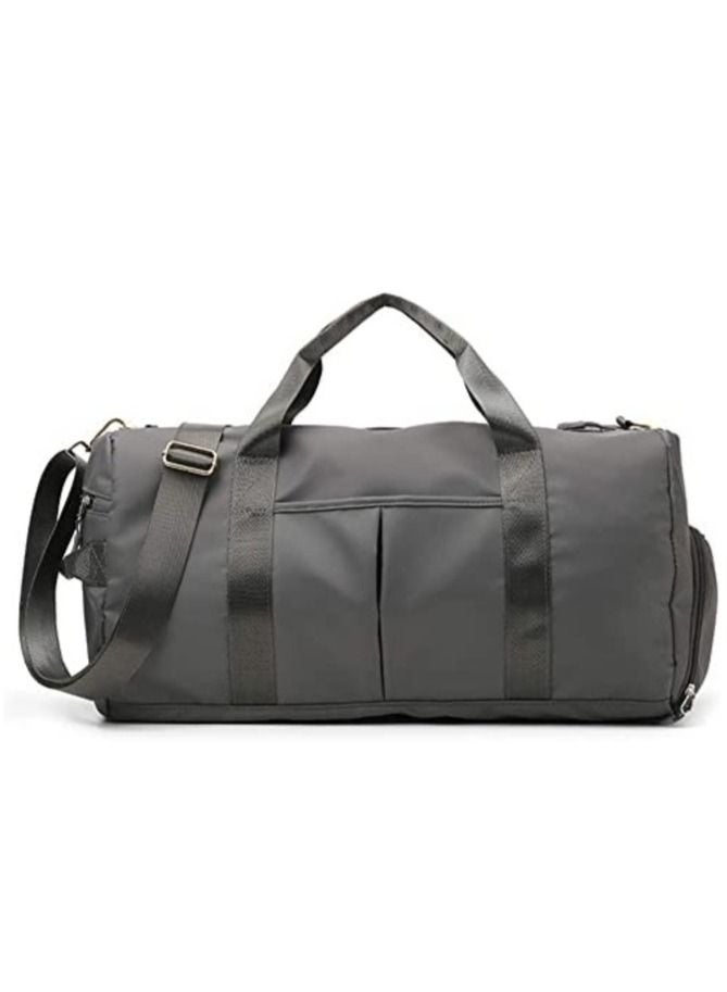 Arabest Gym Bag with Shoes Compartment, Sports Bag with Waterproof Pocket for Wet Towels, Travel Duffel Bag for Men and Women by MahMir Grey - Image 1