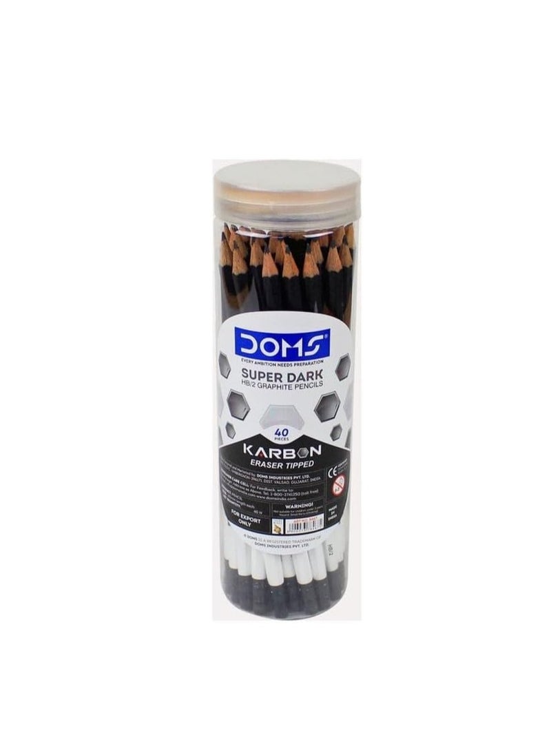 DOMS - 40-Piece Karbon Super Dark HB/2 Graphite Pencils - Image 1