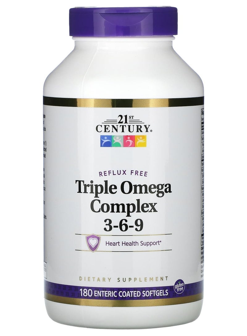 21st Century Triple Omega Complex 3-6-9 180 Enteric Coated Softgels - Image 1