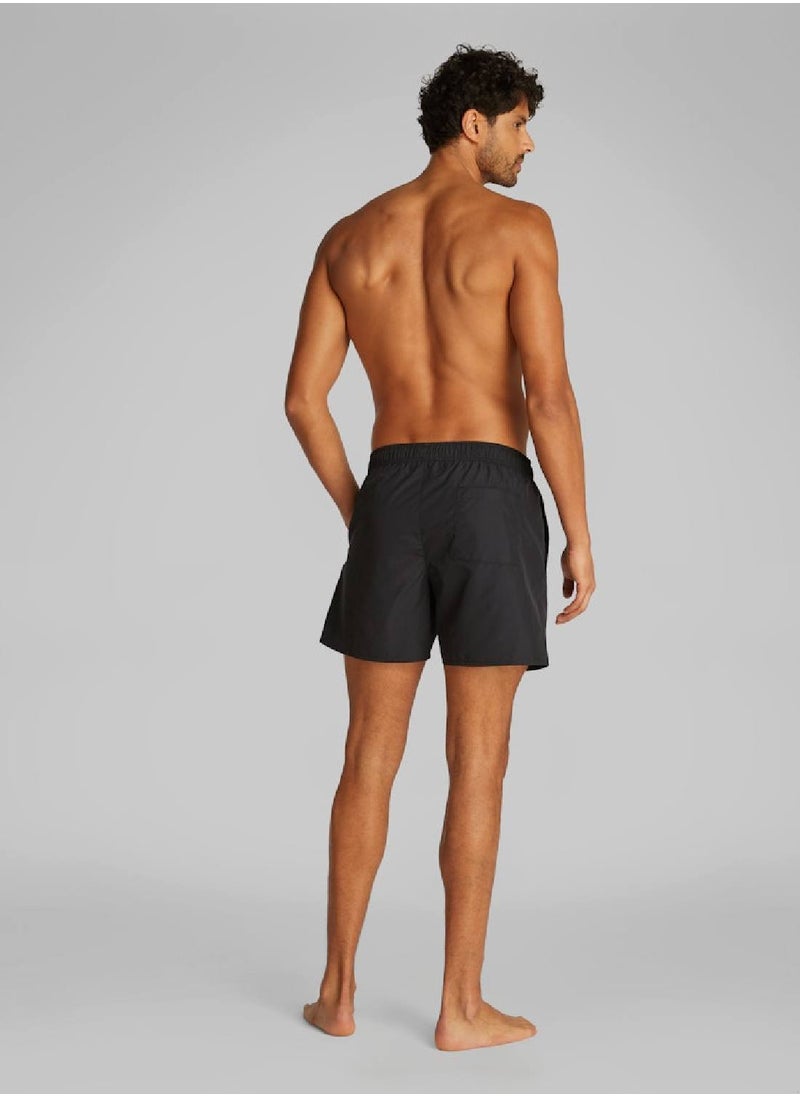 Calvin Klein Jeans Men's Medium Drawstring Swim Shorts - CK Monogram - Polyester, Black  - Image 3