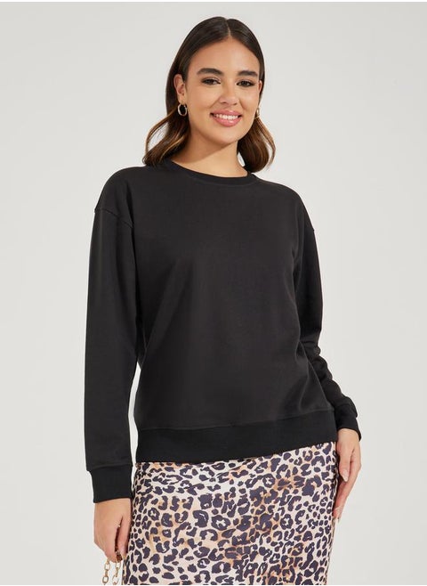 Solid Regular Fit Sweatshirt