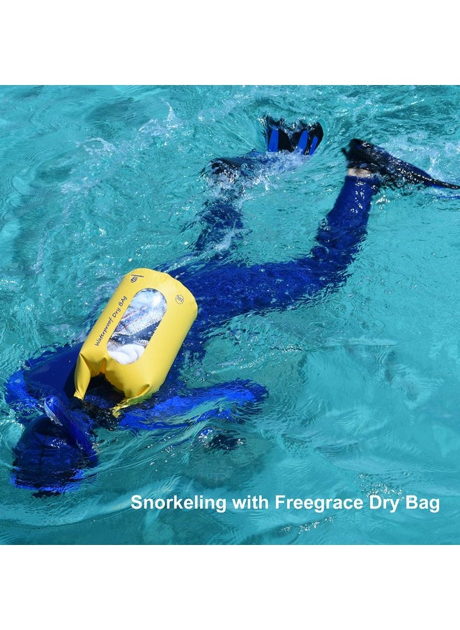 Freegrace - Waterproof Dry Bags Set Of 3 Dry Bag With 2 Zip Lock Seals & Detachable Shoulder Strap, Waist Pouch & Phone Case Can Be Submerged Into Water For Swimming (Black, 5L) - Image 1