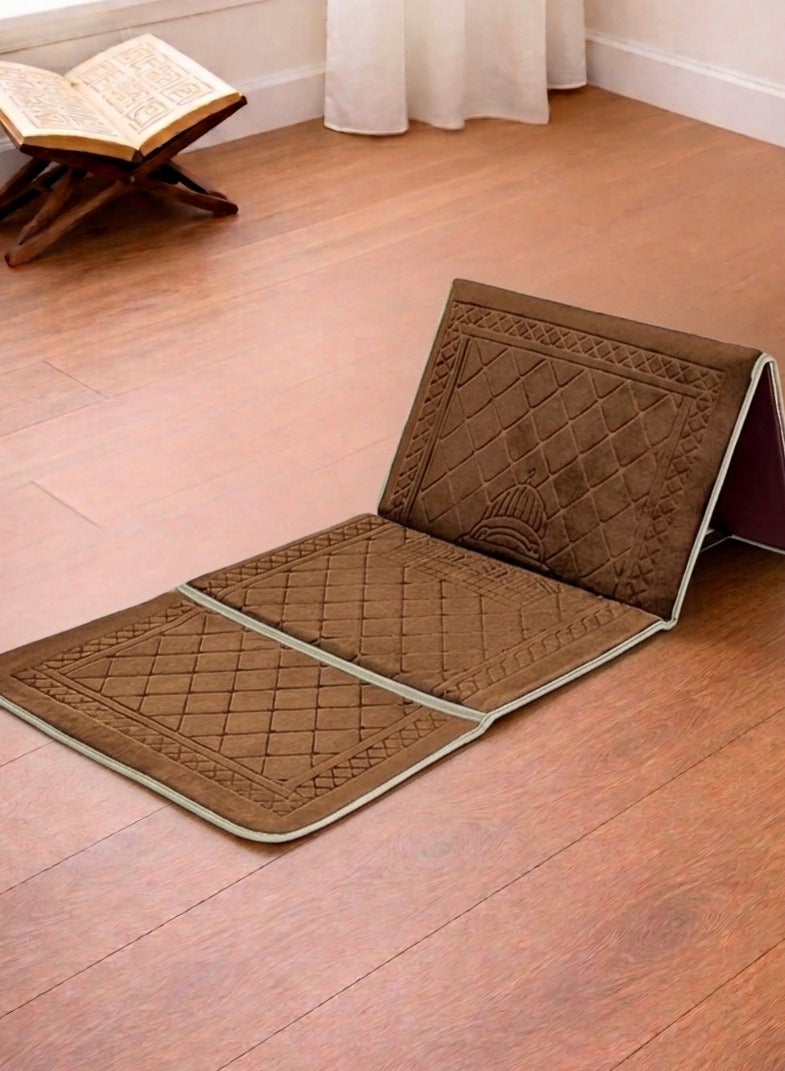 Farazdaq Foldable prayer mat with backrest and pocket for carrying items - Image 3