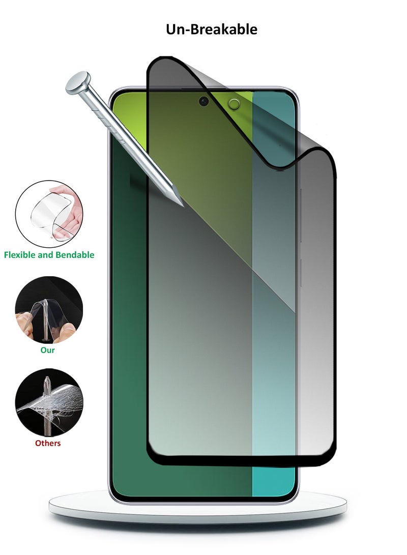 Wtech Nano Ceramic Privacy Full Glue Full Cover Matte Flexible Screen Protector For Xiaomi Redmi Note 13 Pro 5G 2023 Clear/Black - Image 4