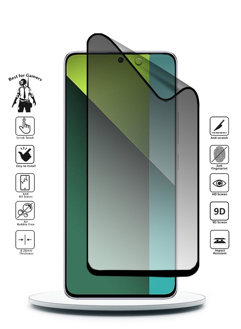 Wtech Nano Ceramic Privacy Full Glue Full Cover Matte Flexible Screen Protector For Xiaomi Redmi Note 13 Pro 5G 2023 Clear/Black - Image 2