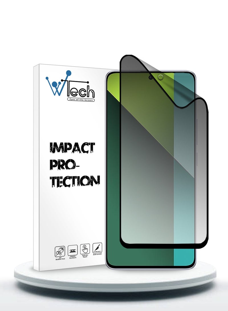 Wtech Nano Ceramic Privacy Full Glue Full Cover Matte Flexible Screen Protector For Xiaomi Redmi Note 13 Pro 5G 2023 Clear/Black - Image 1
