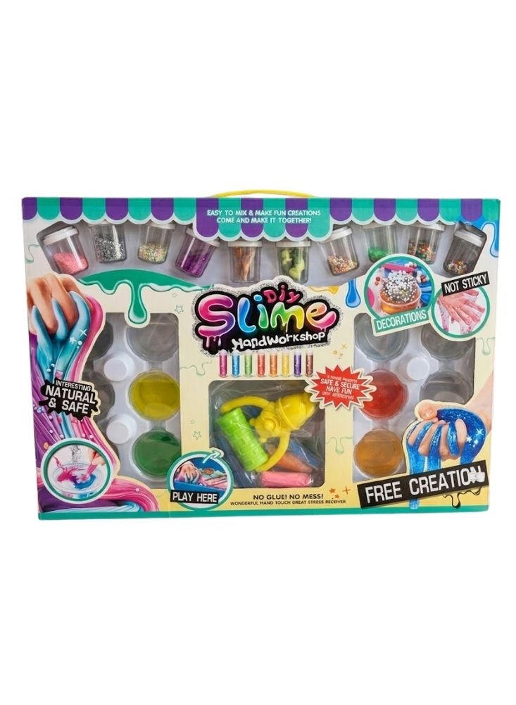 بريميم مجموعة أدوات صنع السلايم للأطفال - مجموعة كاملة لصنع السلايم مع ألوان وأدوات، لعبة حسية إبداعية - Image 2