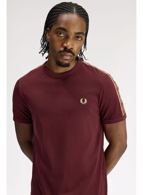 Men's Short-Sleeve T-Shirt, Minimalist Casual Color-Blocking Trim Half-Sleeve Top