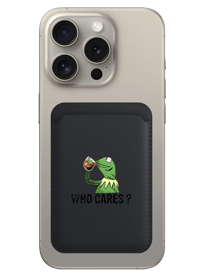 Theodor Magnetic Wallet, Compatible with MagSafe Wallet, for iPhone Wallet, for iPhone 16/15/14/13/12 Series, Not for iPhone 13/12 mini, 3 Card Holder, Vegan Leather, Black - Who cares black - Image 1