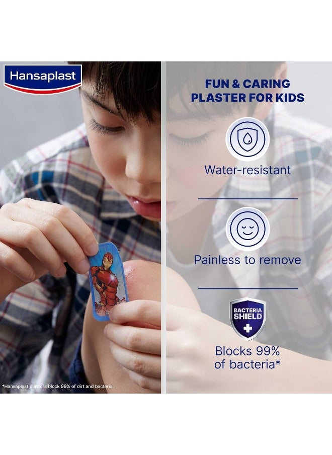 Hansaplast Hansaplast Marvel Avengers Kids Plasters, Soft and Breathable Colorful Strips, Water-Resistant and Strong Adhesive Plaster, Painless Removal and Gentle on the Young Skin, 20 Strips  - Image 2