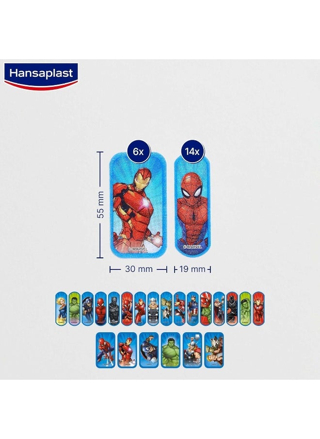 Hansaplast Hansaplast Marvel Avengers Kids Plasters, Soft and Breathable Colorful Strips, Water-Resistant and Strong Adhesive Plaster, Painless Removal and Gentle on the Young Skin, 20 Strips  - Image 5