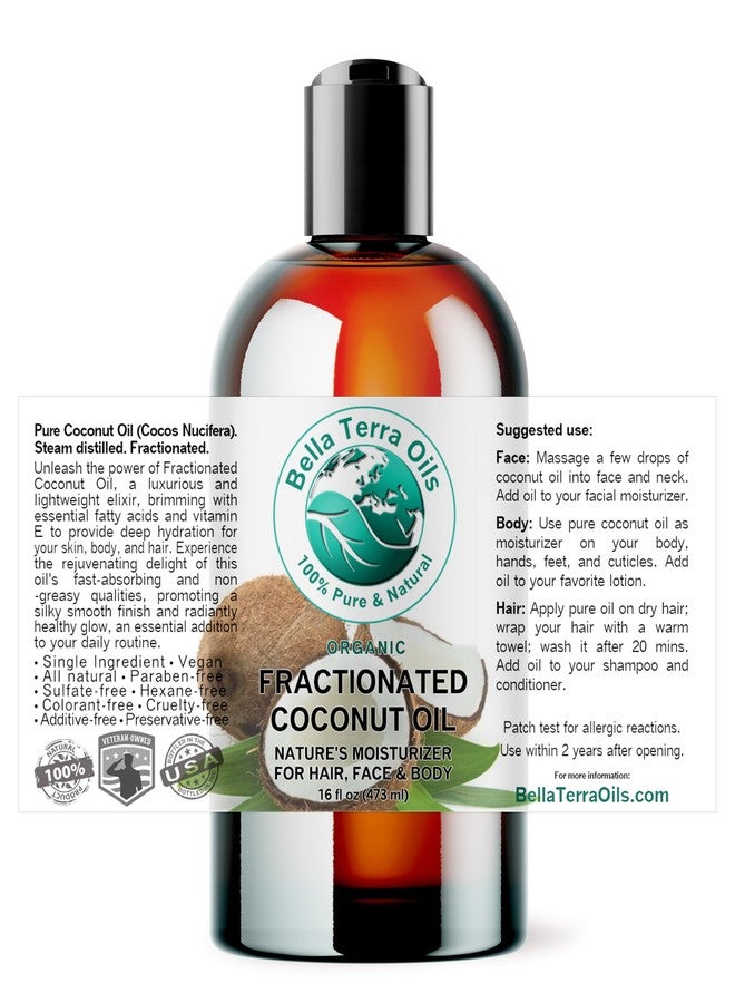 Bella Terra Oils - Liquid Organic Fractionated Coconut Oil 16 oz - Dive into Nutritional Excellence, Known for Antioxidants & MCTs, A Luxurious Treat for the Skin - Image 2