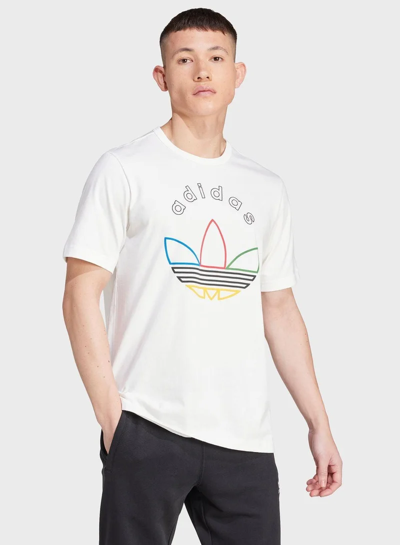 adidas تيشيرت أبيض رجالي أصلي