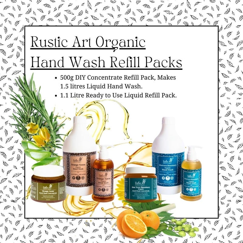 Rustic Art Organic Hand Wash  Orange Neem  Aloe Vera Rosemary  Natural Vegan  NonDrying Hydrating  For all skin types  250ml Pack of 2 - Image 4