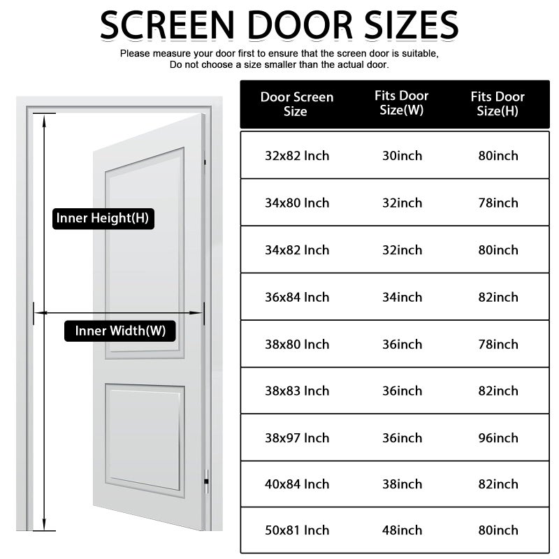 YRH Magnetic Fly Screen Door,Fiberglass Enhanced Screen Mesh,with Stay Open Buckles,Heavy Duty Self-Sealing Mesh,(Fit for Door Size:36x82 Inch,Screen Itself Size:38x83 Inch,Black) - Image 2