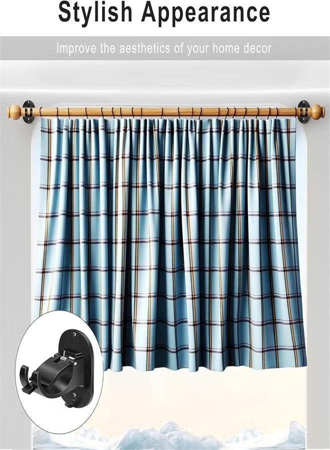 No Drill Curtain Rod Brackets, 2 Pack Self Adhesive Curtain Rod Holders Curtain Rods No Drilling Hooks, Adjustable Drillless Curtain Rod Holder for Bathroom Kitchen Home and Hotel - Image 3